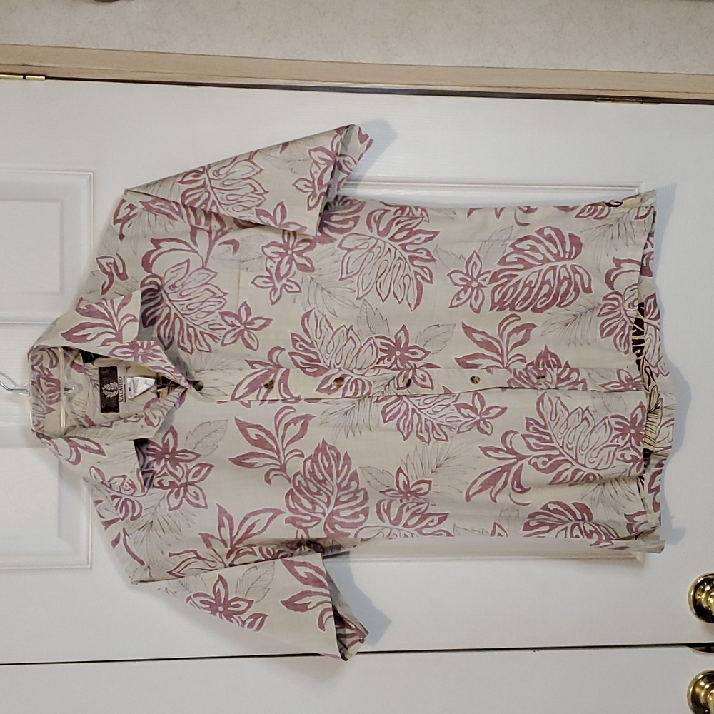 Kalaheo inside out Hawaiian plum & tan size s shirt